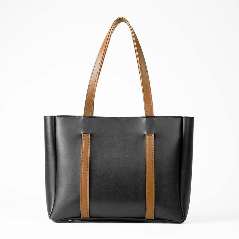 Prella Bags Stay Two-Tone Shoulder Tote Bag – Black & Brown