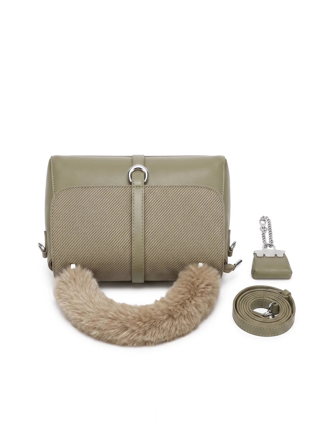 Prella Bags Darcy Beige Textured Shoulder Bag