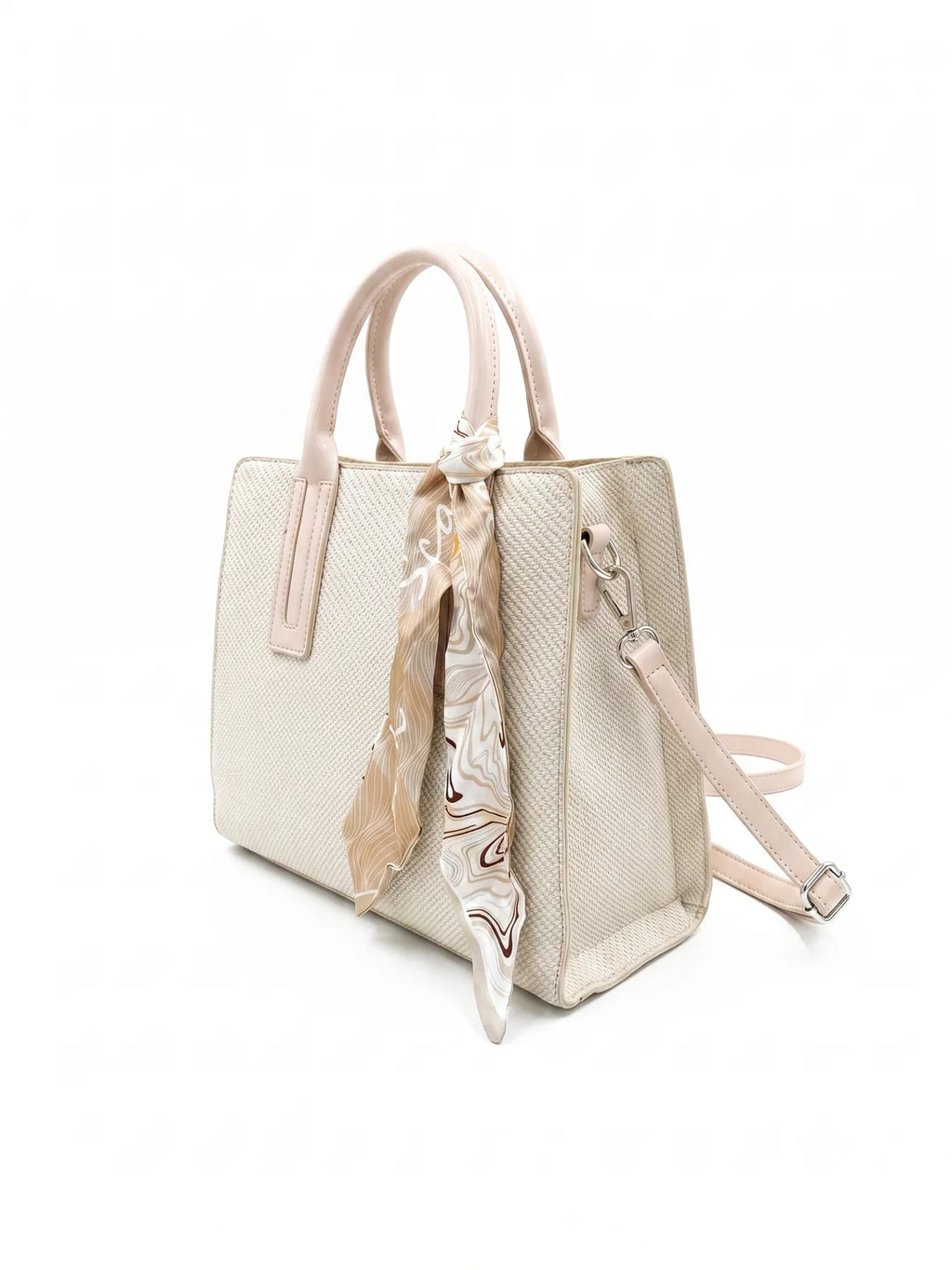 Prella Bags Amelia White Textured Tote Bag