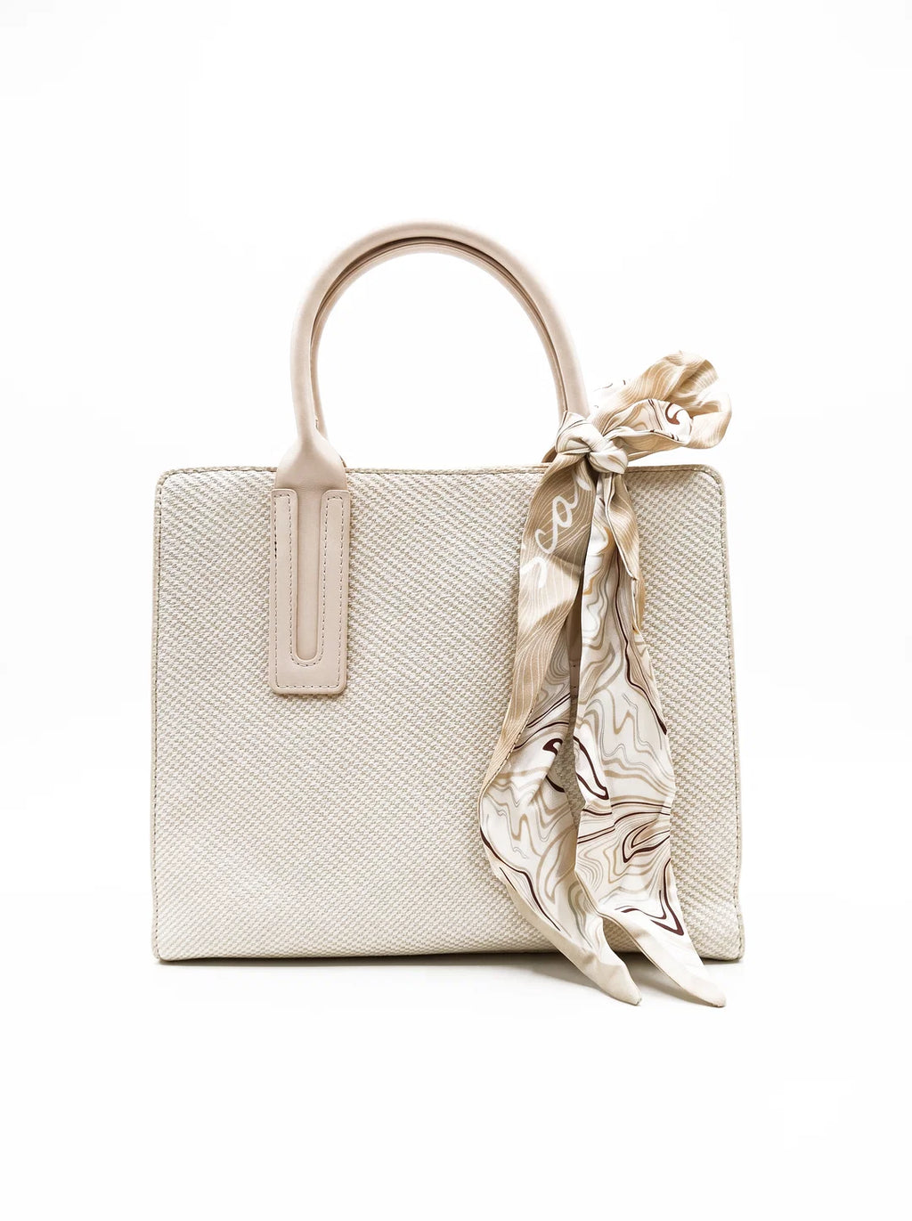 Prella Bags Amelia White Textured Tote Bag