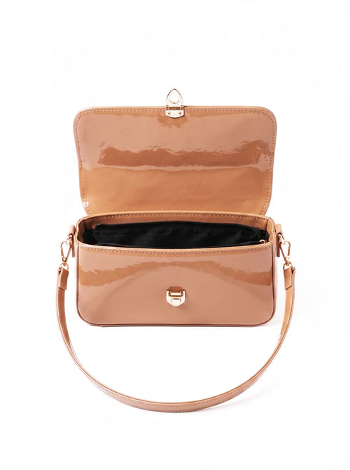 Prella Bags Bali Black Patent Leather Shoulder Bag