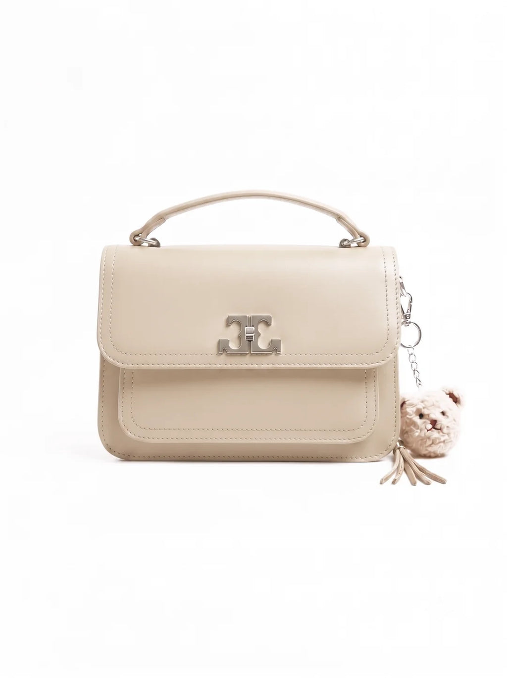 Prella Bags Leads White Structured Crossbody Bag