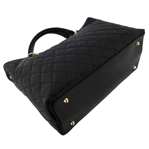 Prella Bags Italian Black Quilted Leather Satchel &amp; Crossbody Bag