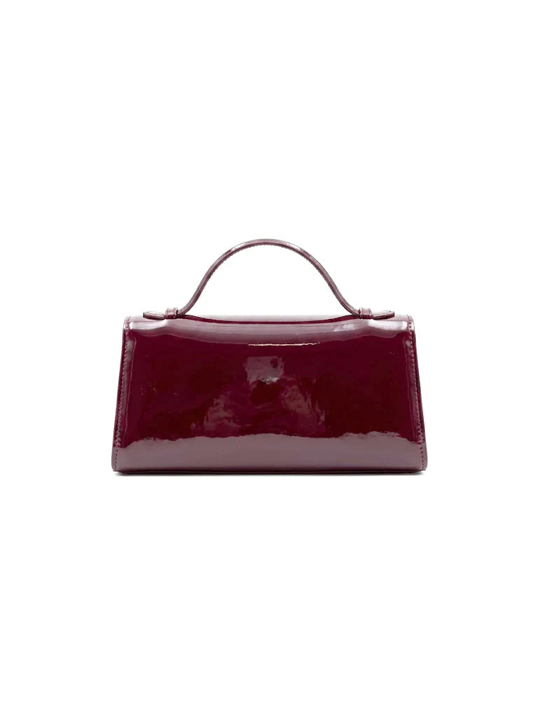 Prella Bags Petal Maroon Patent Leather Top Handle Bag