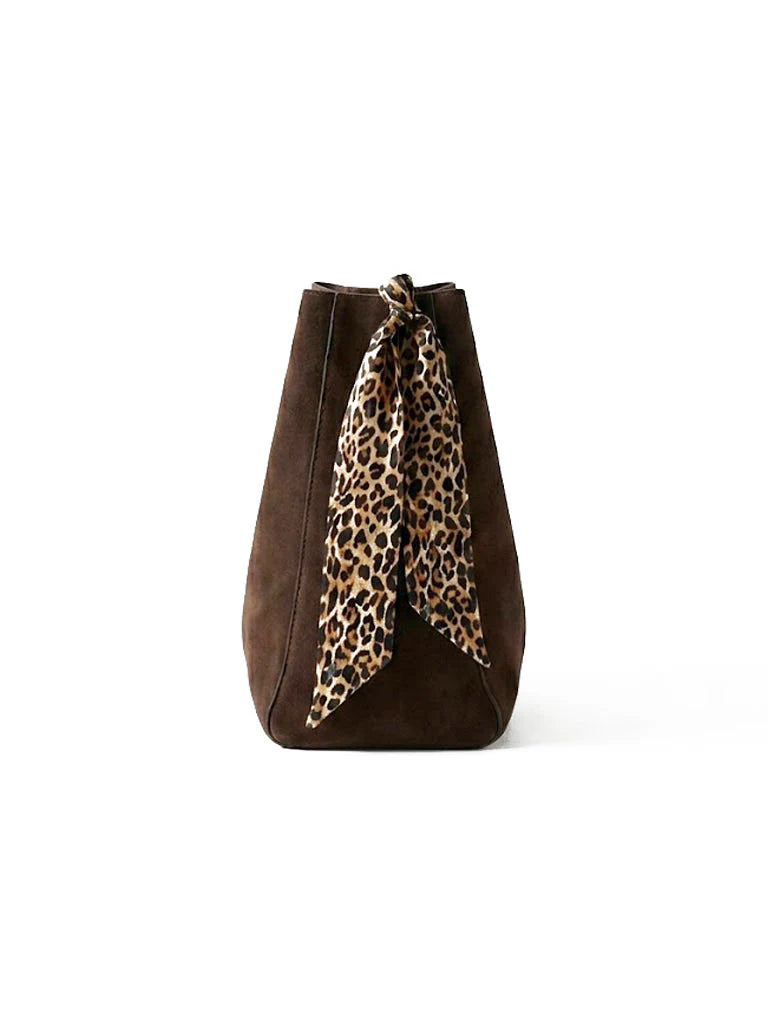 Prella Bags Monaco Choco Suede Hobo Shoulder Bag