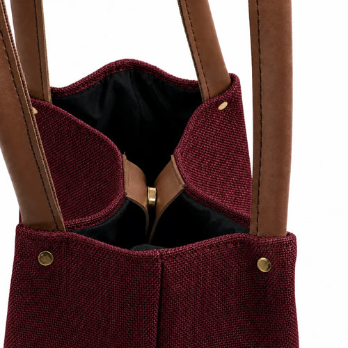 Perella Woven Fabric Maroon & Brown