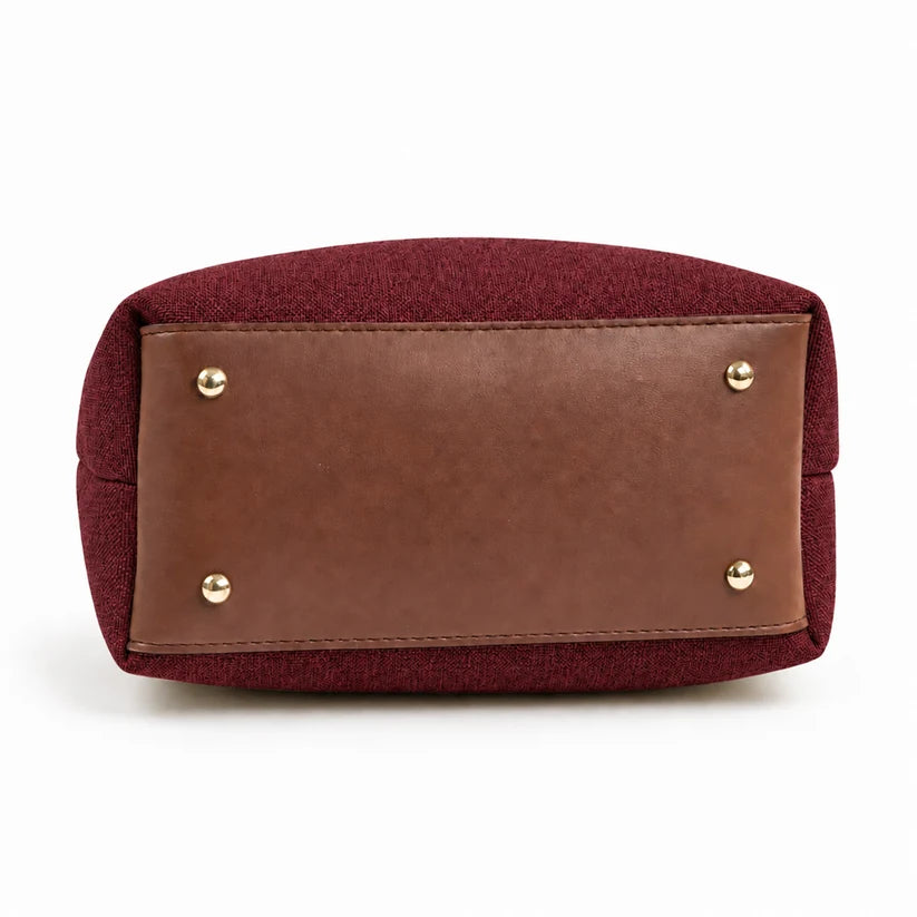 Perella Woven Fabric Maroon & Brown